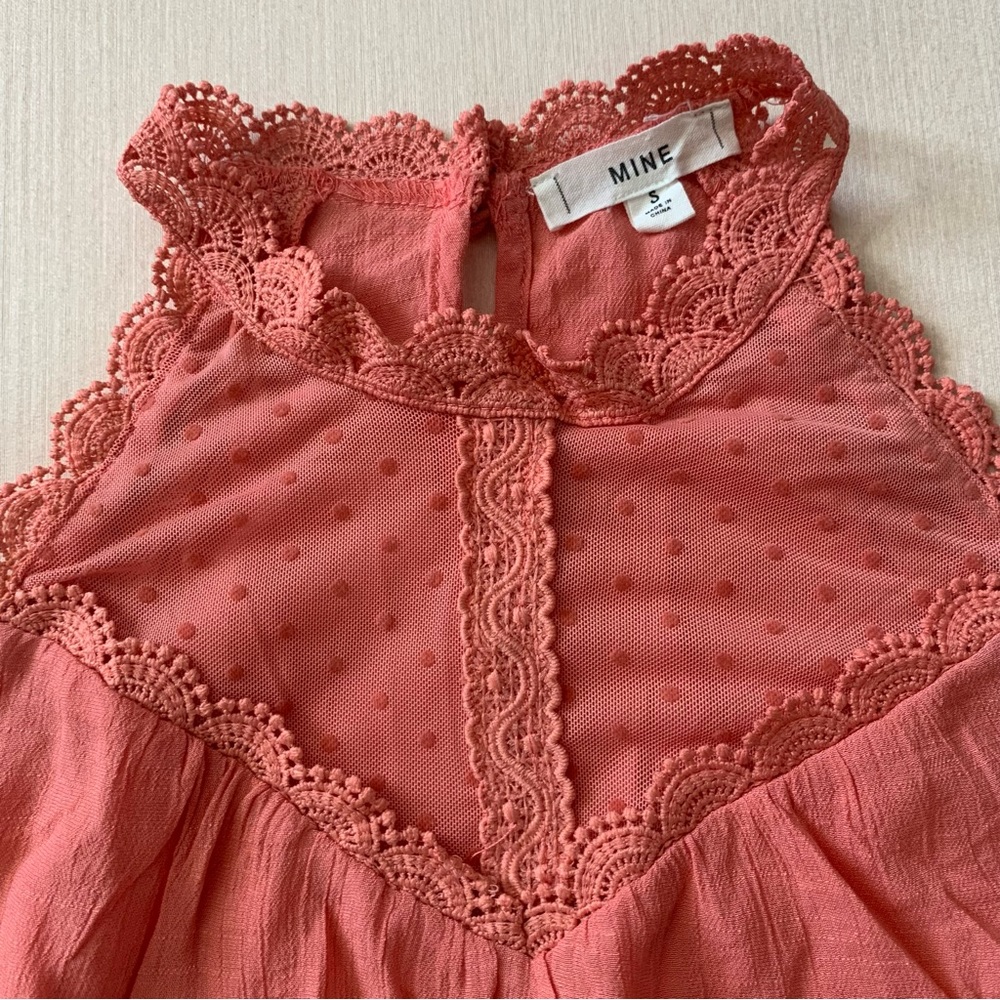 MINE Pink Halter Sleeveless Top in Size S